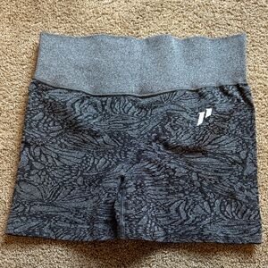 Gray Patterned Bike Shorts
